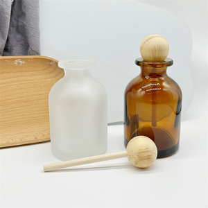 Hot bán 100ml Hổ phách rõ ràng Frosted Home sậy khuếch tán chai với bóng gỗ Stick - Product Image 6