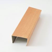 Nouveau design de déflecteur en aluminium en forme de U, profilé en U à grain de bois recouvert de film pour revêtement de plafond et de mur