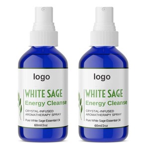 Spray de limpieza de salvia blanca, aceites esenciales de limpieza de energía sagrada, niebla de cristal infundida, espray de salvia, niebla de protección Aura - Product Image 1