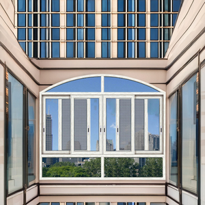 Ventana de arco deslizante de vidrio doble moderno de alta calidad, marco de aleación de aluminio, estilo abierto, hoteles, acero inoxidable Horizontal - Product Image 3