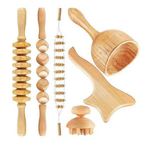 Venta al por mayor personalizable Gua Sha celulitis madera masajeador madera terapia Kits herramientas de masaje - Product Image 1