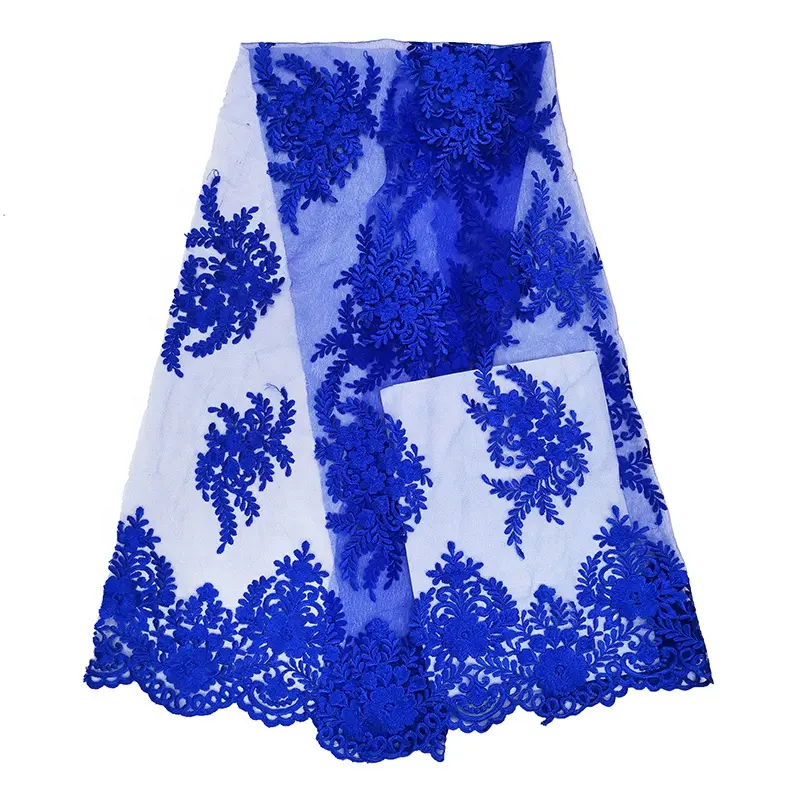 Factory stocks cheap price customized colors plain french embroidered lace dress fabric
