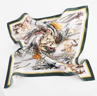 Nouvelle Écharpe Carrée de Luxe Vintage en Soie 12MM Crêpe de Chine Soie de Mûrier Design Personnalisé 90x90cm Multi-Fonctionnelle pour l'Été