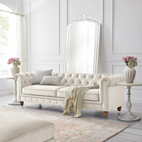 Nouveau style de canapé sectionnel de luxe européen capitonné en tissu, avec rembourrage en éponge, design moderne noir pour appartement et villa