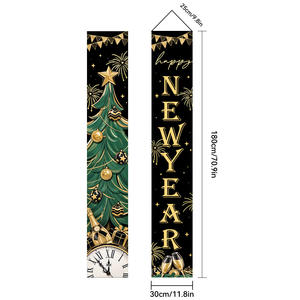 Khớp nối giáng sinh và năm mới, trang trí tiệc lễ hội, cờ, rèm cho đếm ngược năm mới - Product Image 2