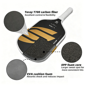 Raquette de pickleball Boomstick <span class=keywords><strong>Selkirk</strong></span> en fibre de carbone T700 avec noyau en mousse EPP, approuvée USAPA, épaisseur 16 mm, pour l'entraînement - Product Image 5