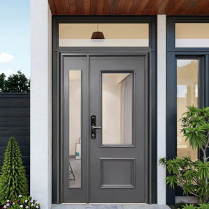 Porte d'entrée moderne antivol Pivot en acier et aluminium Sécurité d'entrée en bois massif pour l'extérieur Villa & <span class=keywords><strong>Hall</strong></span> - Product Image 4