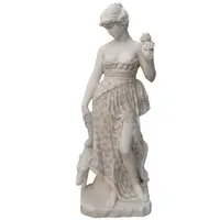 Avrupa el yapımı beyaz mermer seksi çıplak bayan heykeli