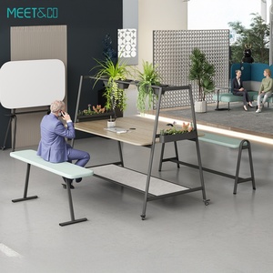 Bureaux de bureau au design moderne et élégant, ensemble table haute et chaises pour collaboration, réception publique, durable et de haute qualité - Product Image 1