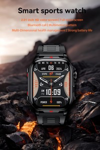 Montre connectée <span class=keywords><strong>de</strong></span> sport pour homme, écran HD 2,0 pouces, lampe torche LED, batterie 400 mAh, fréquence cardiaque, étanche, appels Bluetooth - Product Image 3