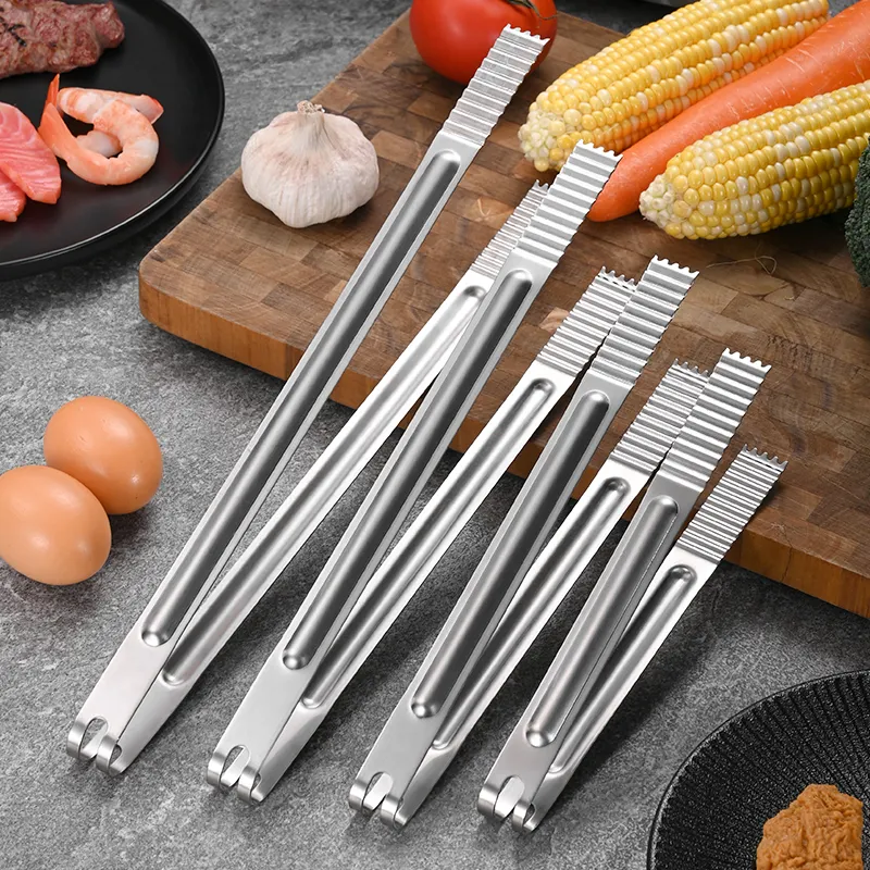 Korean Buffet Party Catering bbq tongs stainless steel long Serving Tongs Buffet Server Salad Server grill clamps