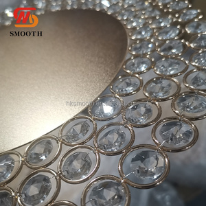 SMOOTH Wholesale 13 Inches Gold Wedding Charger Plates Clear Beads Wedding Excellent Decorative Dinner Charge Plate - Product Image 3
