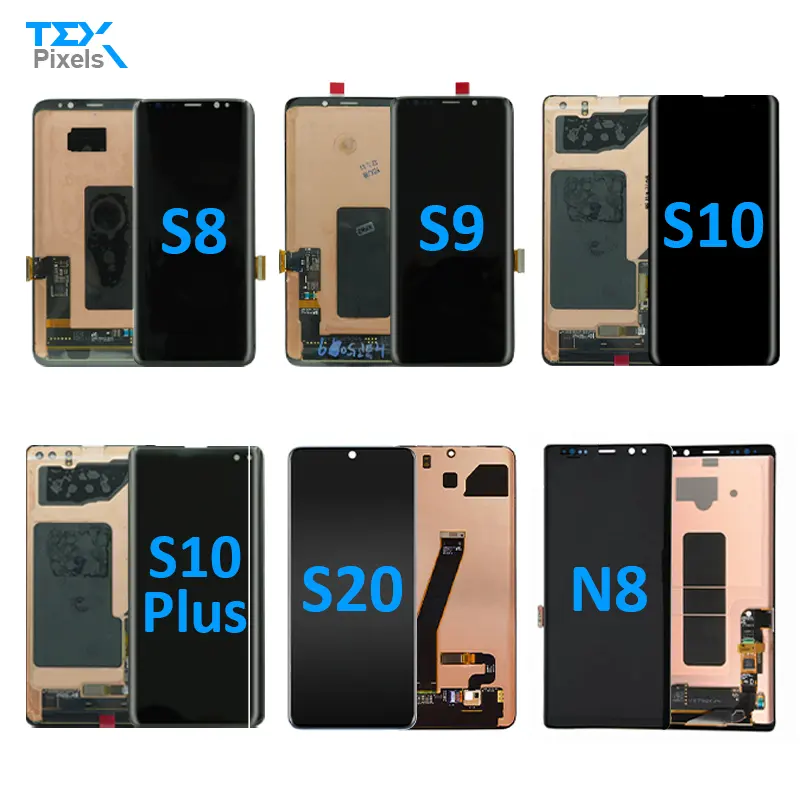 中国携帯電話サムスンTFT液晶ディスプレイギャラクシーS8 S9 S20ノート8アクセサリー部品とサムスンS10プラスのタッチフロントスクリーン