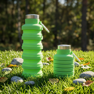 500Ml Camping Travel Eco botella de agua de silicona plegable bebida directa a prueba de fugas reutilizable portátil con mosquetón - Product Image 1