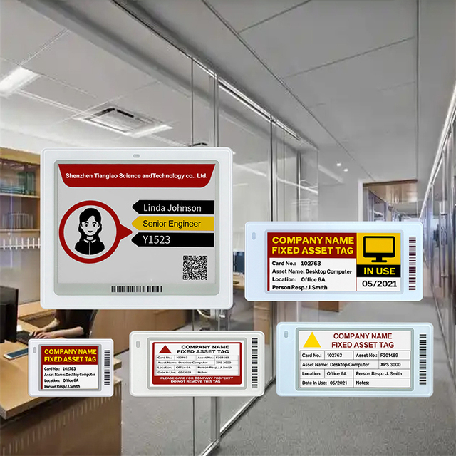 Office Employee Esl Nfc E-Ink Display Work Id Card Smart Digital Name Tag 4-Color Epaper Screen Bluetooth Electronic Work Badge