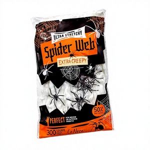 Telaraña Artificial <span class=keywords><strong>de</strong></span> 20g, Decoraciones <span class=keywords><strong>de</strong></span> <span class=keywords><strong>Halloween</strong></span> <span class=keywords><strong>para</strong></span> Interiores y Exteriores, Incluye Arañas Espeluznantes, Decoración <span class=keywords><strong>de</strong></span> Jardín - Product Image 1