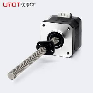 Motor paso a paso lineal de bolas UMOT 1-<span class=keywords><strong>2A</strong></span> con tornillo de 1/2/4/8/12 mm, tracción de 320-550 Nm, fuerza de empuje de 100-490 N, longitud de tornillo de 100-360 mm, paso Tr8, DC Nema17 - Product Image 1