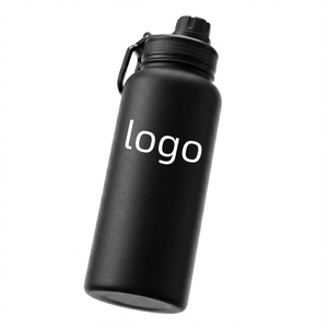 Botella de Agua Aislada de Acero Inoxidable de Doble Pared de 32 oz con Logotipo Personalizado, Color Morado, para Viajes, Gimnasio y Deportes, con Tapa Abatible y Pajita - Product Image 2