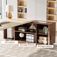 Meubles de bureau à domicile Tribesigns Table d'ordinateur de bureau de direction en bois modulaire de 71 pouces avec armoire Grand bureau en forme de L