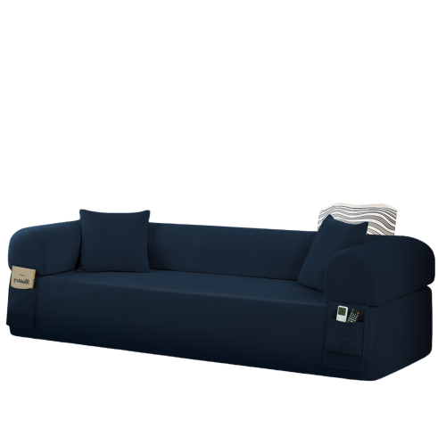 Bleu Antique + Mousse + Ressort + 3 Places