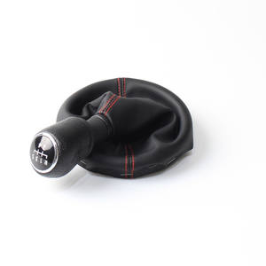 ฝาครอบหัวเกียร์โฟล์คสวาเก้น ที 5 หนัง PU สไตล์สปอร์ต 5 6 สปีด เกียร์ธรรมดา เย็บด้ายสีแดง - Product Image 1