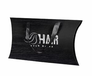 Elegant custom logo virgin hair bundle packaging set magnetic packaging box pillow box and hang tag/sticker hair bundle wraps