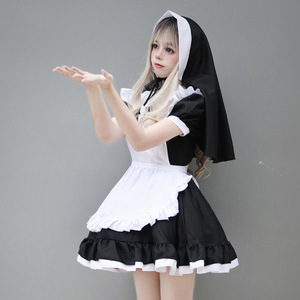 Nun Costume Lolita Anime Maid Outfit Women Adult Cross-border Spring 2023 Polyester Cloak - Product Image 3