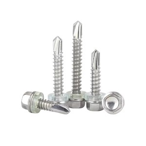 Tornillos autorroscantes de acero inoxidable 410 GR5 con zincado, rosca gruesa M6, cabeza hexagonal externa, sujetadores de techo tipo cola de milano, varios modelos - Product Image 1