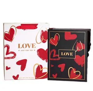 Venta caliente Precio al por mayor Caja de colores mezclados Embalaje de regalo Caja magnética de amor personalizada Cajas de regalo de brillo de labios