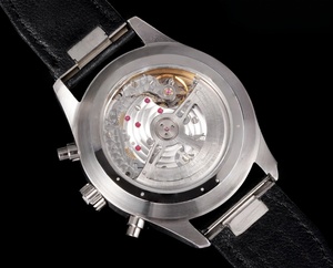 Montre chronographe luxueuse avec aiguilles en acier inoxydable, diamètre 43 mm, résistance à l'eau 30 bars, mouvement mécanique - Product Image 3
