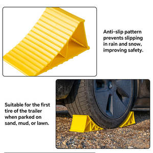 HOMFUL RV Accessoires 2 PCS HDPE Orange Camion RV Cale de roue de <span class=keywords><strong>remorque</strong></span> pour maintenir la <span class=keywords><strong>remorque</strong></span> RV en place - Product Image 3