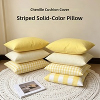 Nouvelle Housse de Coussin Carrée en Polyester Teint en Fil Couleur Unie Style Moderne Minimaliste 2026 pour Canapé, Lit et Décoration d'Intérieur