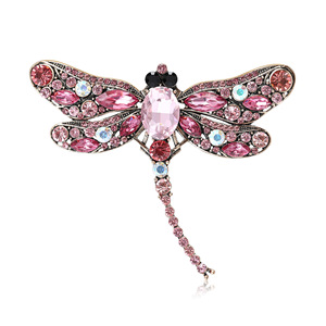 Usine directe 8 pièces 2025 rétro européen et américain strass libellule broche en acier inoxydable bijoux pour cadeau ou fête - Product Image 3