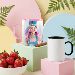 Taza de Polímero Personalizable para Sublimación, 11oz, con Interior y Asa de Color, 8 Colores, Imprimible, para Transferencia de Calor, DIY, 48/ctn - Product Image 3