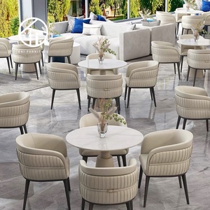 Mesa <span class=keywords><strong>y</strong></span> silla <span class=keywords><strong>de</strong></span> restaurante <span class=keywords><strong>de</strong></span> lujo, muebles comerciales hechos a medida <span class=keywords><strong>de</strong></span> fábrica, modernos, 5 inicios, hotel, vestíbulo, cafetería - Product Image 1