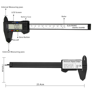 Calibrador Digital <span class=keywords><strong>Plástico</strong></span> de Carbono 150mm Calibre Herramienta de Medición de Fábrica <span class=keywords><strong>Vernier</strong></span> 0-6 Pulgadas/0-150mm Calibrador Electrónico - Product Image 2