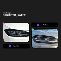 XUNBAI Faro Delantero LED Proyector DRL Azul para VW Polo Mk6 2019-2024 con Señal de Giro Secuencial, Plug & Play, 12V 25W, Automático