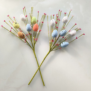 Oeuf de Pâques artificiel TC petit arbre oeuf en mousse marguerite plante verte pour la maison pièce maîtresse Vase rebord de fenêtre décor coloré Berry Picks - Product Image 3