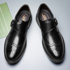 Chaussures richelieu pour <span class=keywords><strong>homme</strong></span> Robe d'uniforme Oxford <span class=keywords><strong>Derby</strong></span> Chaussures à bretelles de moine Chaussures à rayures crocodiles gaufrées <span class=keywords><strong>Boucle</strong></span> à moraillon Cuir de vache véritable - Product Image 5