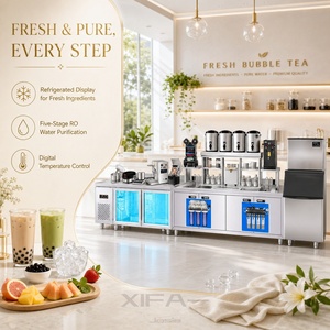Équipement commercial pour le thé au lait, table de travail en acier inoxydable avec réfrigérateur pour les boutiques de <span class=keywords><strong>bubble</strong></span> <span class=keywords><strong>tea</strong></span> - Product Image 3
