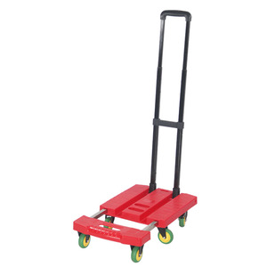 <span class=keywords><strong>Chariot</strong></span> à bagages pliable compact en plastique rouge, utilisé pour le transport de marchandises, le plus petit <span class=keywords><strong>chariot</strong></span> à bagages pliable, roue en TPR de 3 pouces, 35*61mm - Product Image 1