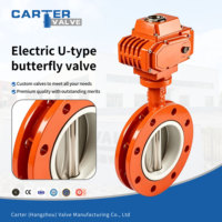 Válvula de Mariposa de Cuarto de Vuelta con Brida en U, Acero al Carbono WCB, Brida RF, Manual/Eléctrica, Exd IP65, Anillo en U Metálico, Sello Duro, para Aceite y Alta Temperatura