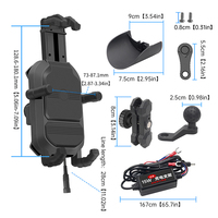 Support de téléphone portable sans fil 15W antivol et anti-vibration pour vélo et moto avec support de téléphone en ABS