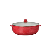 Batterie de cuisine en métal coloré, ensemble de casseroles en alliage d'aluminium de bonne qualité, deux poignées, design contemporain, vente chaude, épaisseur 2,5 mm, compatible gaz