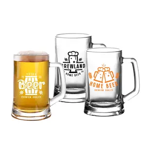 Taza de cristal de cerveza de gran oferta <span class=keywords><strong>sudamericana</strong></span> de fábrica, 13oz, 15oz, tazas de cristal de Base pesada con asa para <span class=keywords><strong>el</strong></span> hogar, Bar, fiesta, boda - Product Image 4