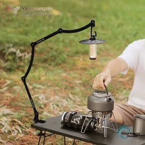 Outdoor multifunctional adjustable lamp holder, metal long arm <b>foldable</b> <b>desk</b> lamp holder, camping lamp holder - Product Image 2
