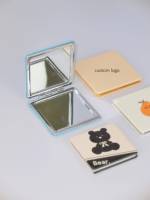 Miroir compact pliable double face Winway NEW Square avec grossissement 1X/2X, en cuir PU, pour filles