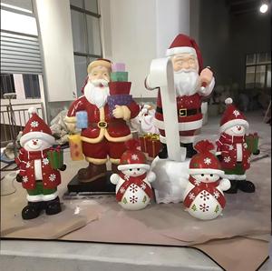 Giáng sinh nhựa thủ công đồ trang trí sợi thủy tinh Snowman Santa Claus Tượng Tuần Lộc <span class=keywords><strong>nutcracker</strong></span> kẹo mía đạo cụ cho các sự kiện - Product Image 5