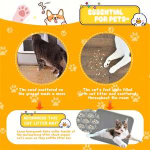 เสื่อทรายแมวเนื้อใสหลากสีกันลื่นแผ่นปูทรายแมว - Product Image 6