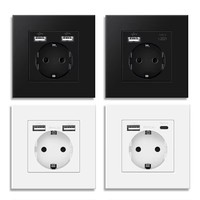 Premium 20W PD Receptáculo de carga rápida Panel de PC Tipo C + A Toma de corriente montada en la pared de la UE 16A con puertos USB con precio de fábrica